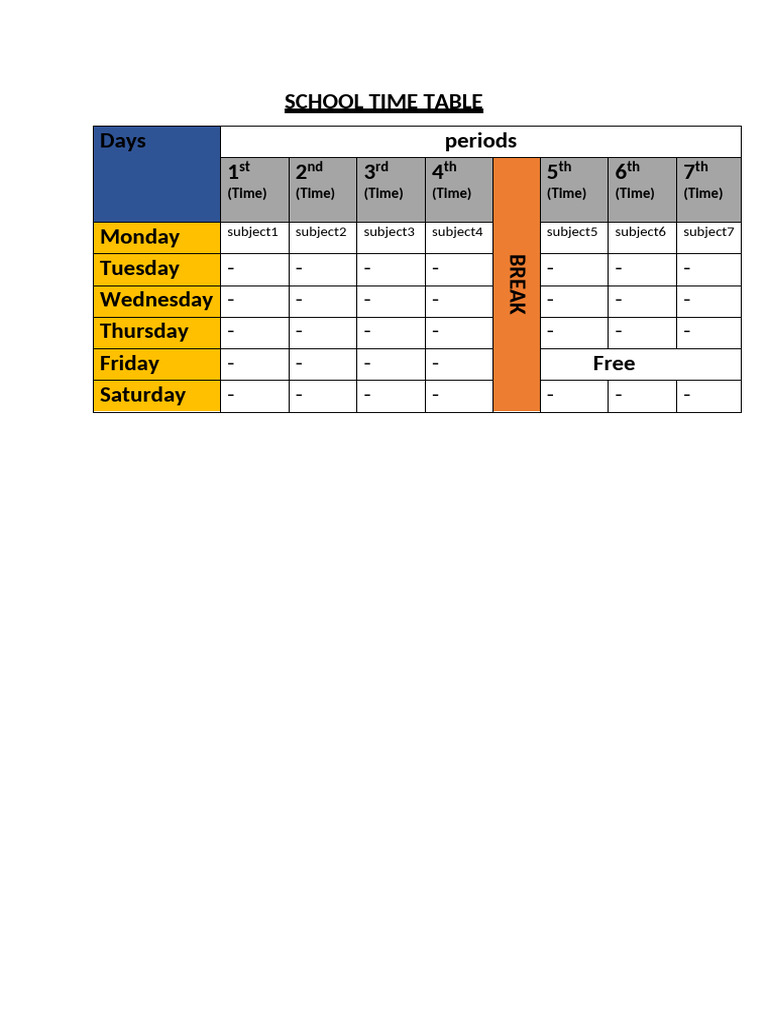School Time Table | PDF