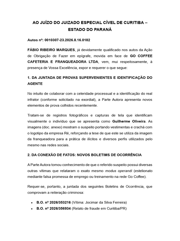 Petição Juntada de Provas e Documentos | PDF | Internet | Impressão