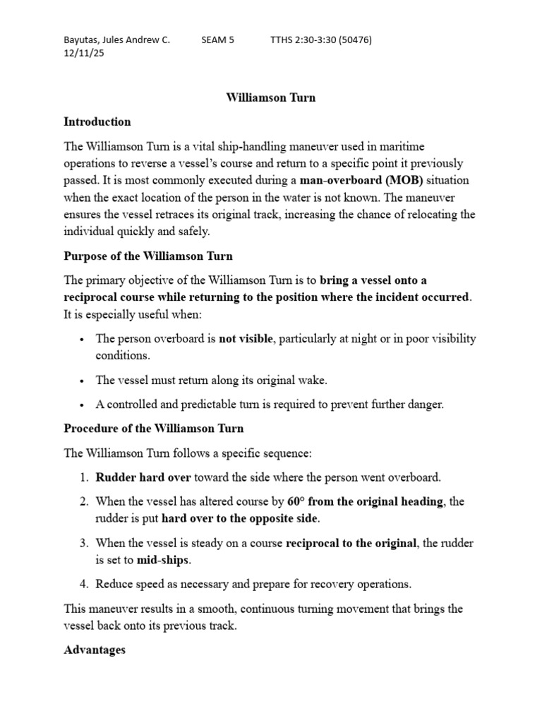 Williamson Turn | PDF | Water Transport