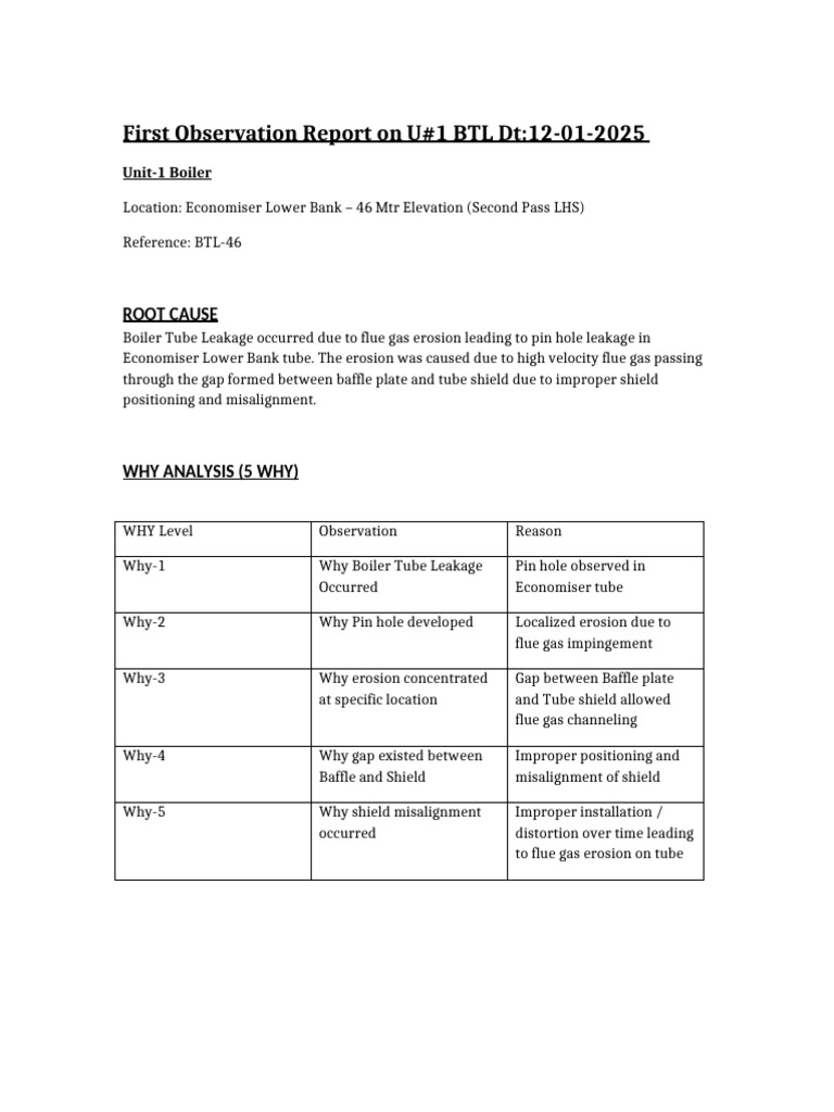 OAR Root Cause Why Analysis Report | PDF