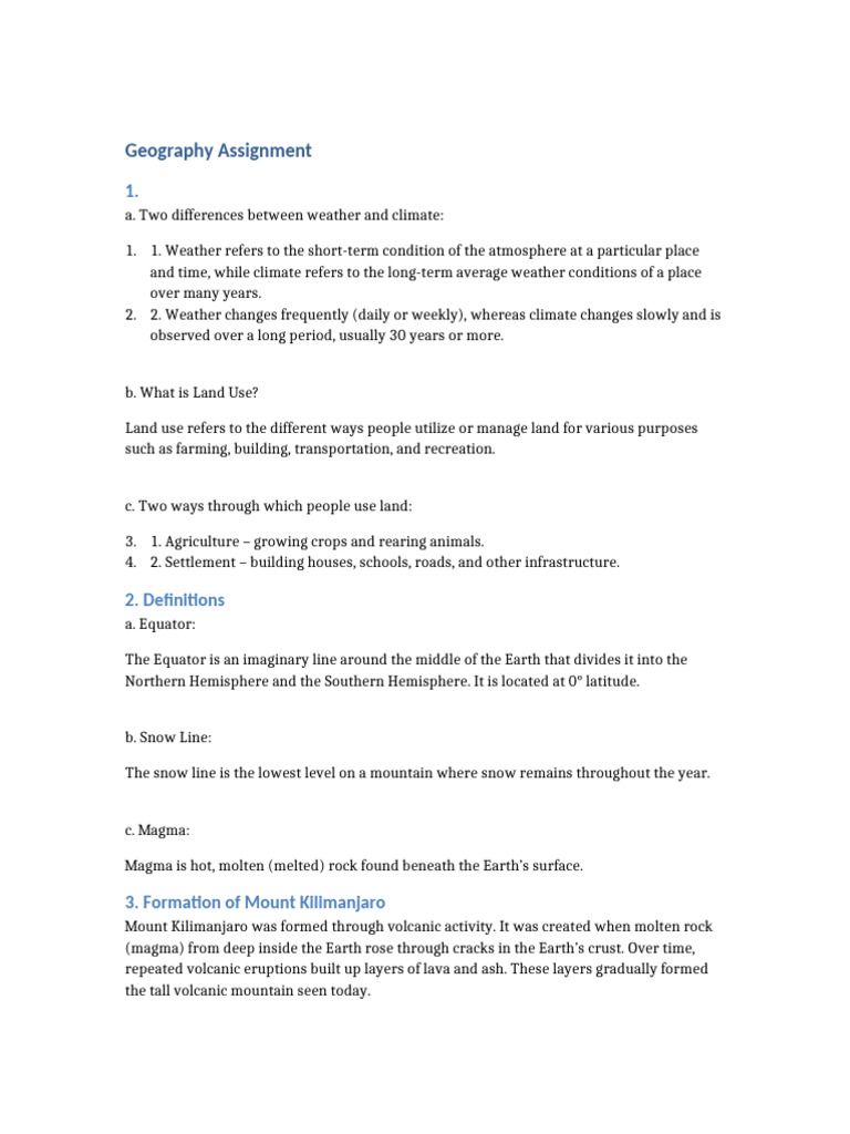 Geography Assignment | PDF