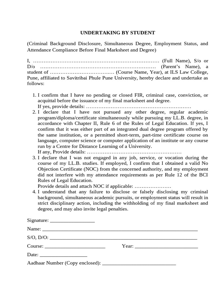 Undertaking | PDF