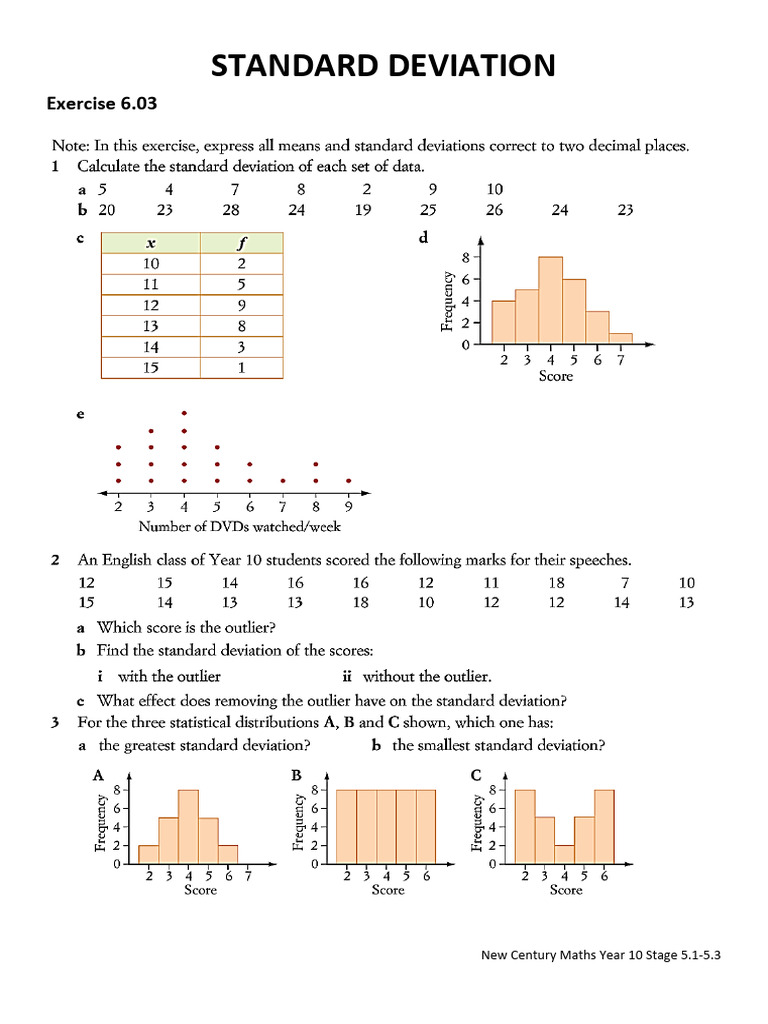 Ex 6.03 Standard Deviation | PDF