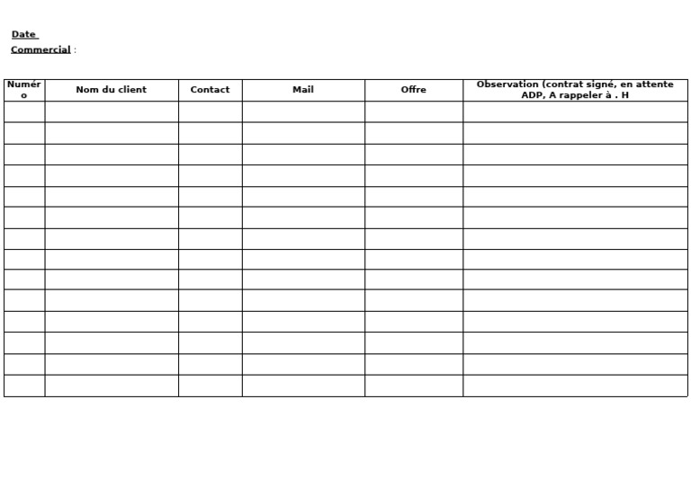 Fiche de Prospection 2 | PDF