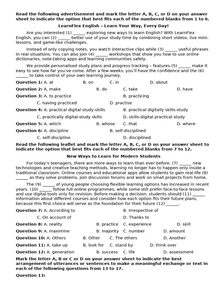 Unit 8 Test 2 | PDF | Learning | Project Based Learning
