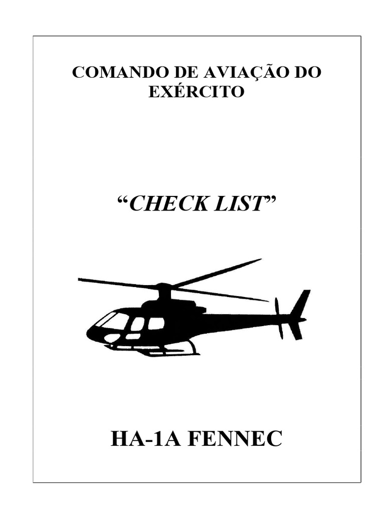 Checklist HA-1A FENNEC - Versao F Fevereiro 22 | PDF | Bens ...