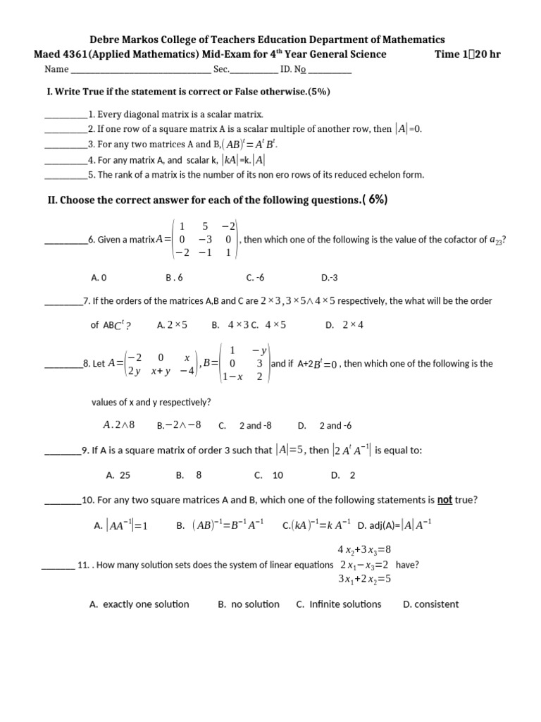 4361 | PDF | Matrix (Mathematics) | Eigenvalues And Eigenvectors