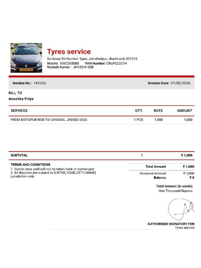 Car Bill | PDF