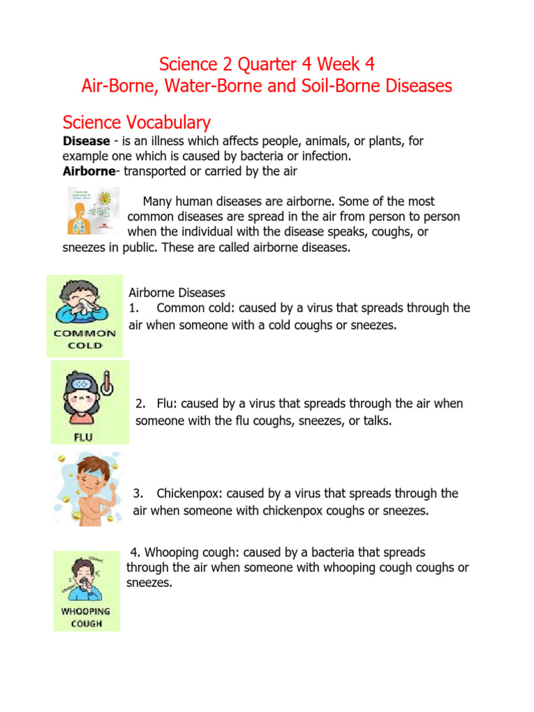 Science 2 Quarter 4 Week 4-Air Water and Soil Borne Diseases | PDF ...