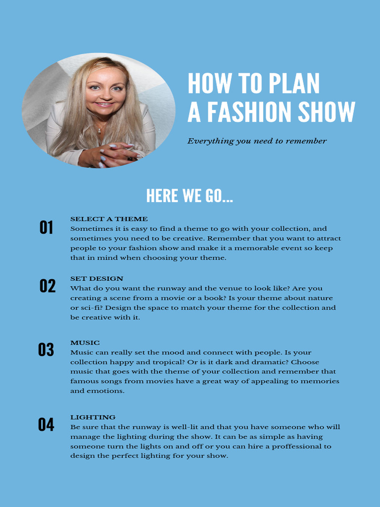 How To Plan A Fashion Show | PDF | Clothing | Fashion