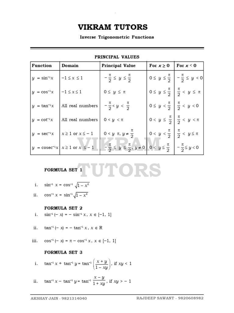ITF Formulae 2 | PDF | Mathematical Objects | Algebra