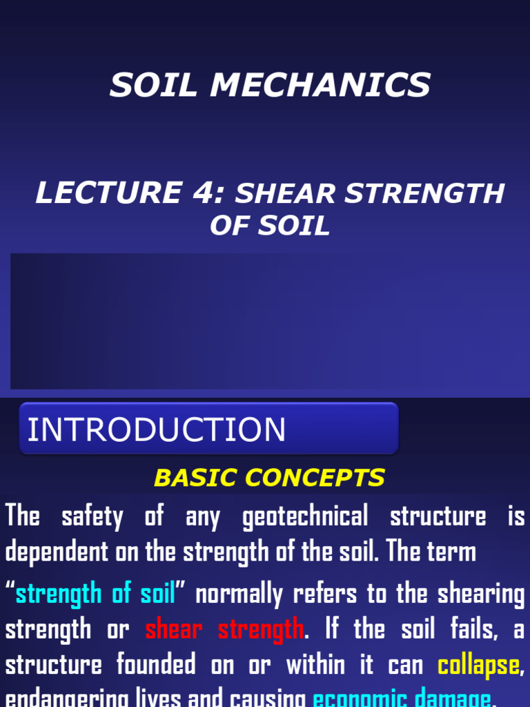 Lecture4 - Shear Strength of Soil | PDF