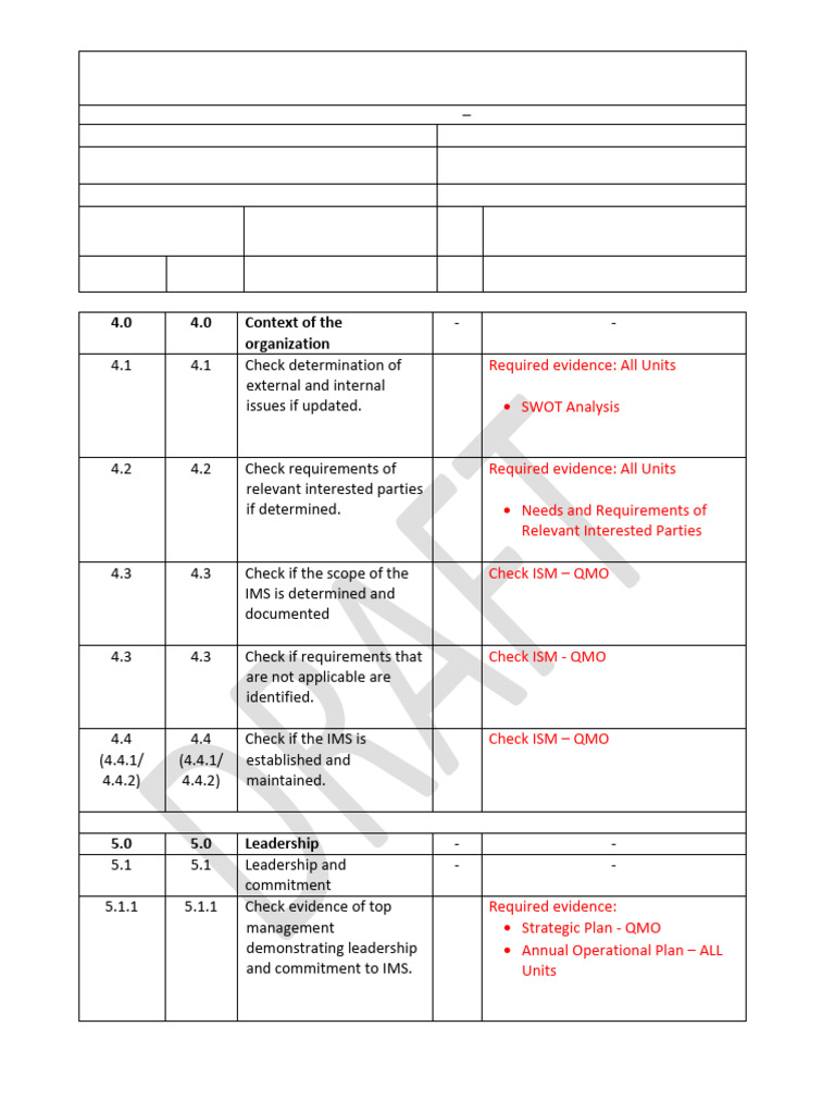 IMS General Checklist 2025 - Guidelines | PDF | Audit | Quality ...