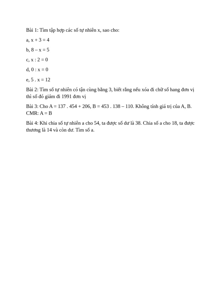 Bai Tap Lop 6 | PDF