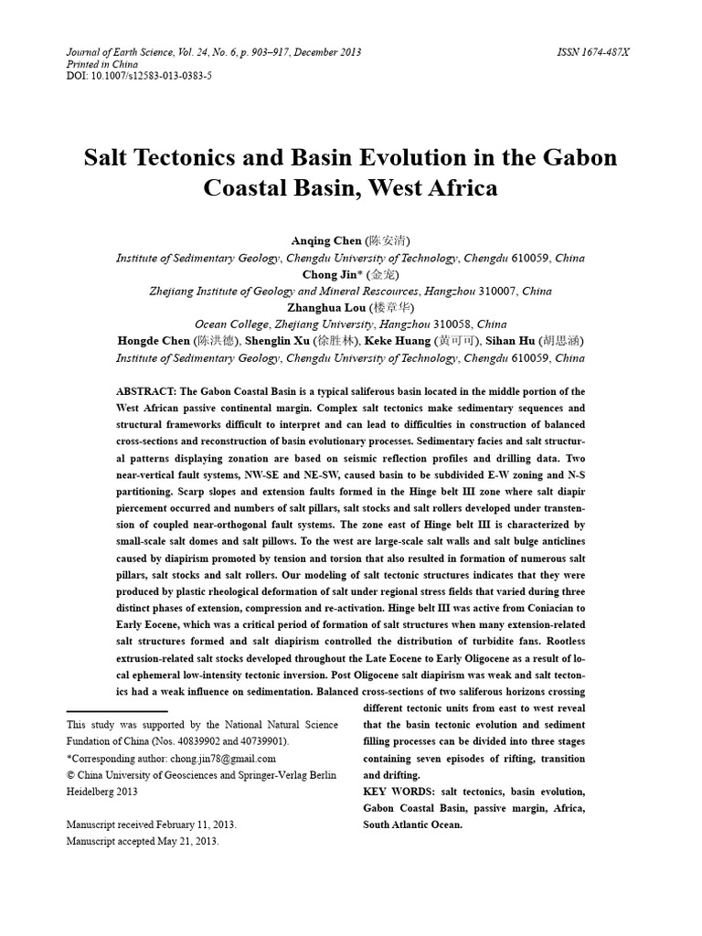 Salt Tectonics and Basin Evolution in The Gabon | PDF | Sedimentary ...