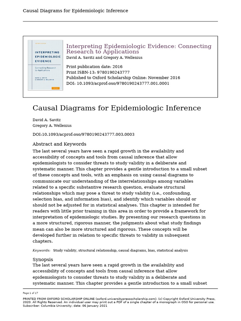 Chapter 3 - Causal Diagrams For Epidemiologic Inference | PDF ...