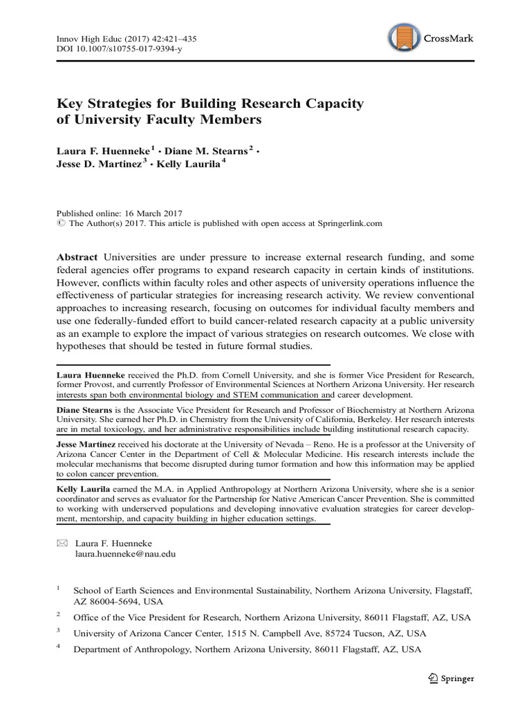 Key Strategies For Building Research Capacity of University Faculty ...