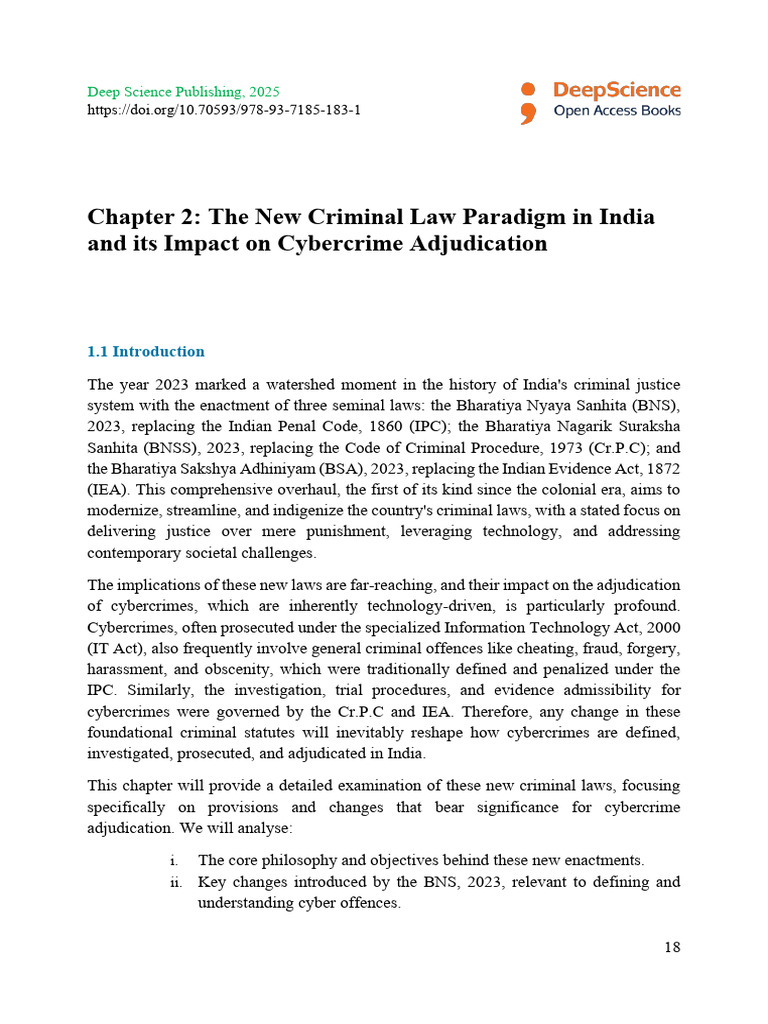 The New Criminal Law Paradigm in India | PDF | Crimes | Crime & Violence