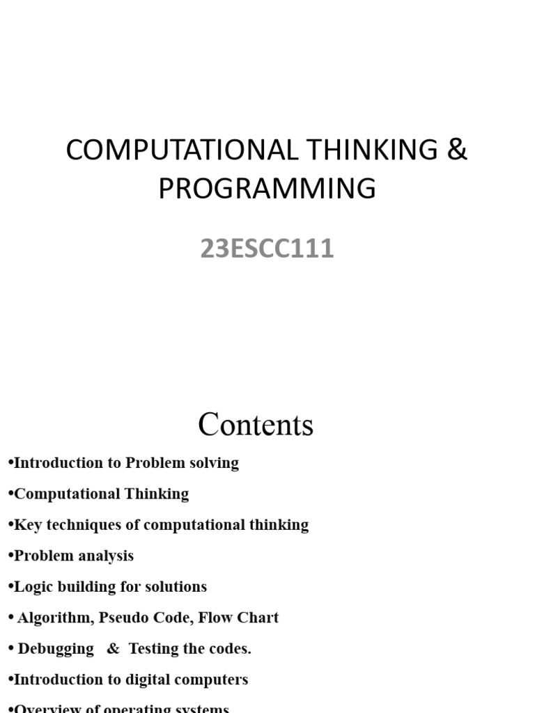 Module 1 Computational Thinking | PDF