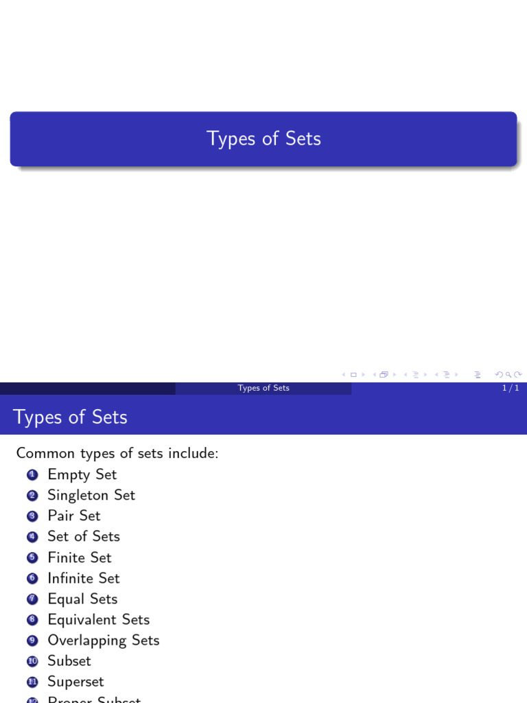 01 - 02 Types of Sets | PDF | Set (Mathematics) | Empty Set
