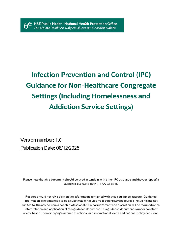 Infection Prevention and Control (IPC) Guidance For Non-Healthcare ...
