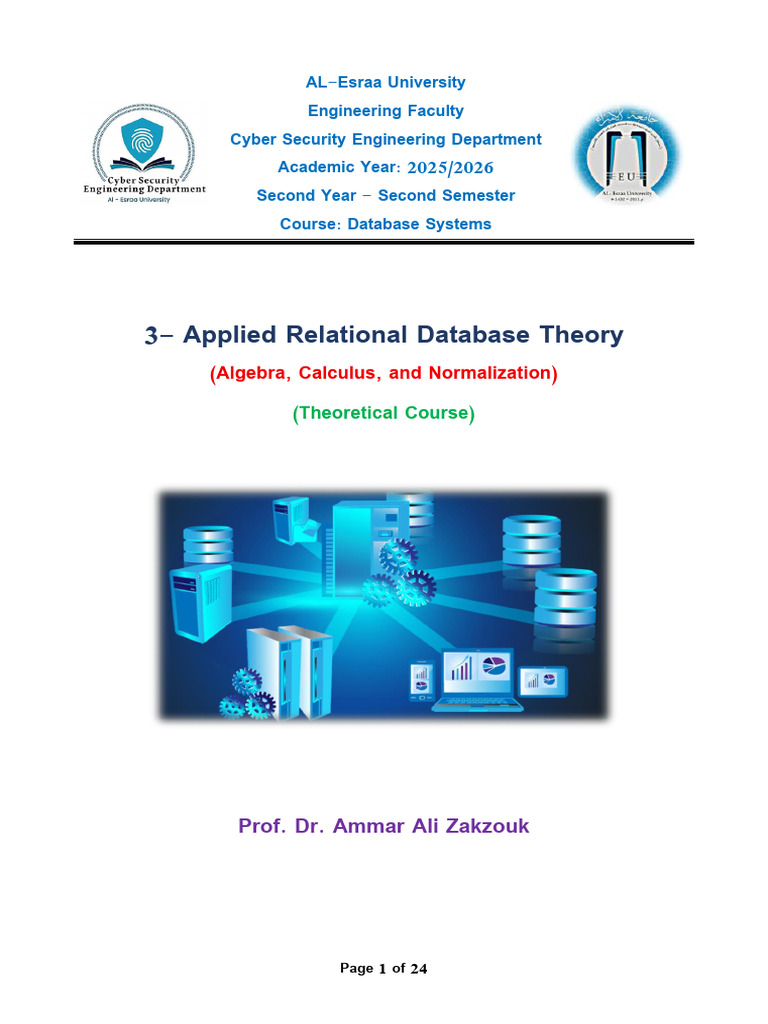 3 DBS TH Applied Relational Database Theory | PDF | Relational Model ...