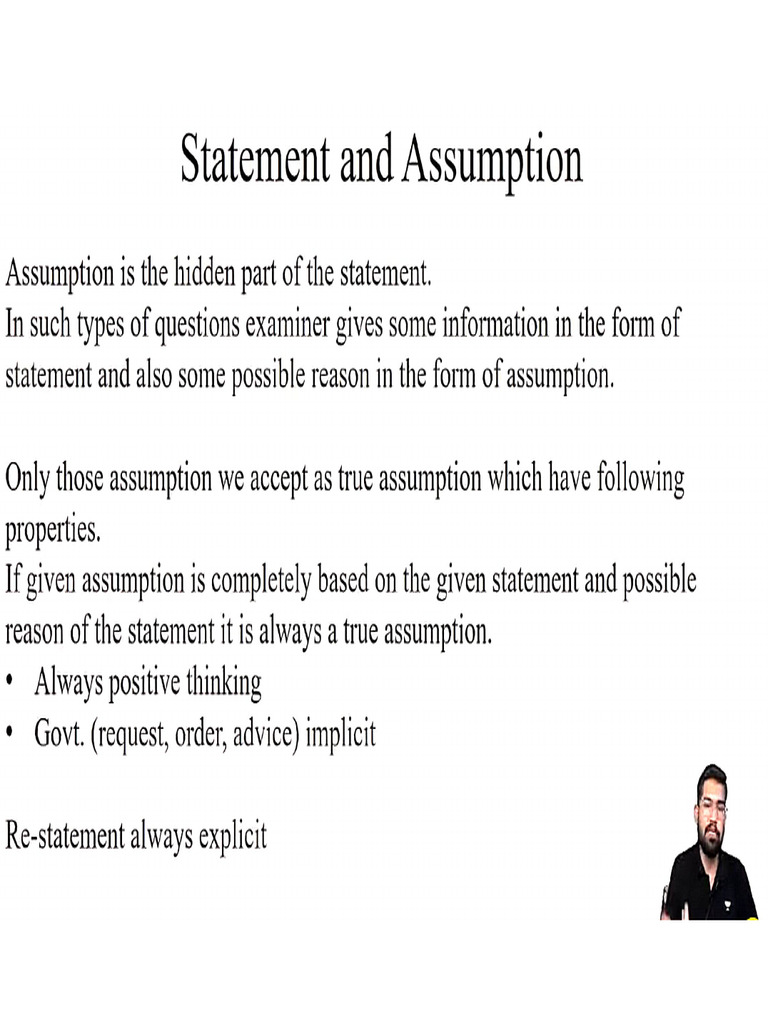 Assumptions | PDF