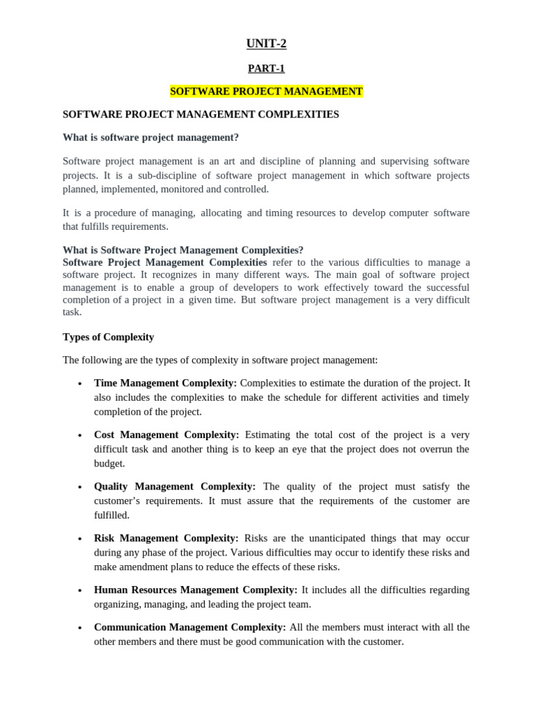 SE Unit2 | PDF | Project Management | Risk Management