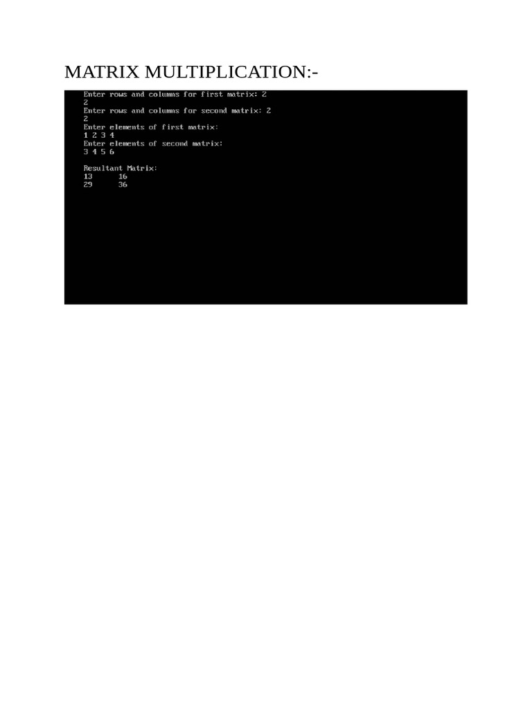 Matrix Multiplication | PDF