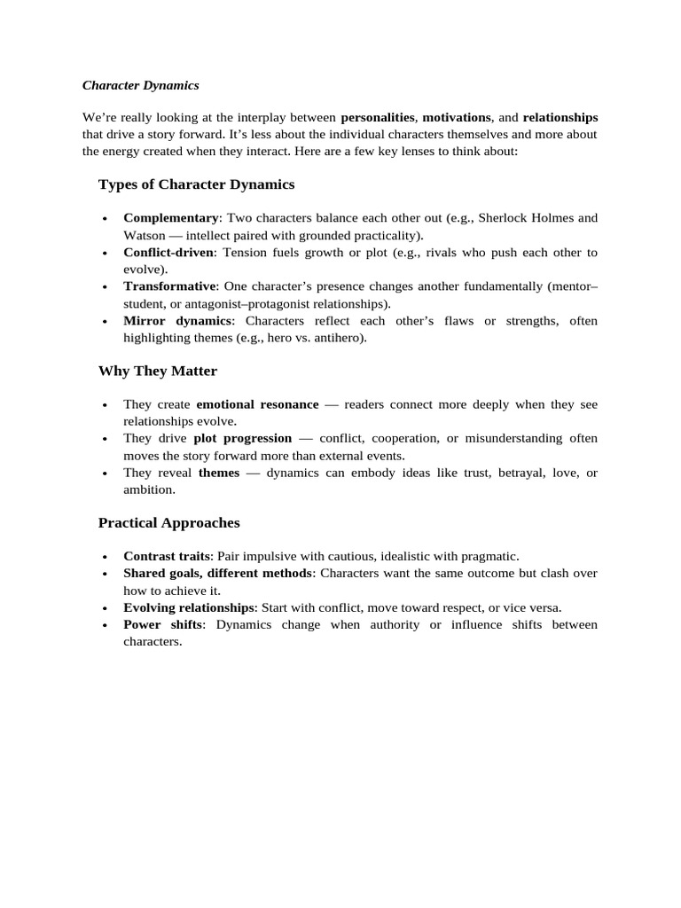 Character Dynamics | PDF