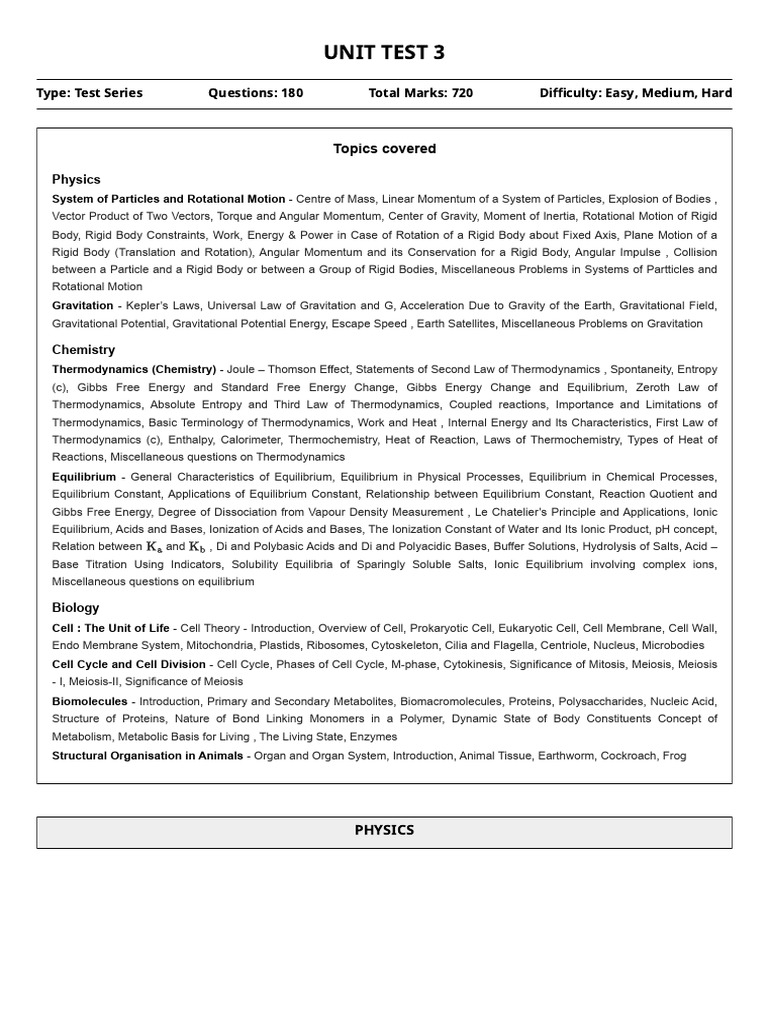 Unit Test 3 Question Paper | PDF