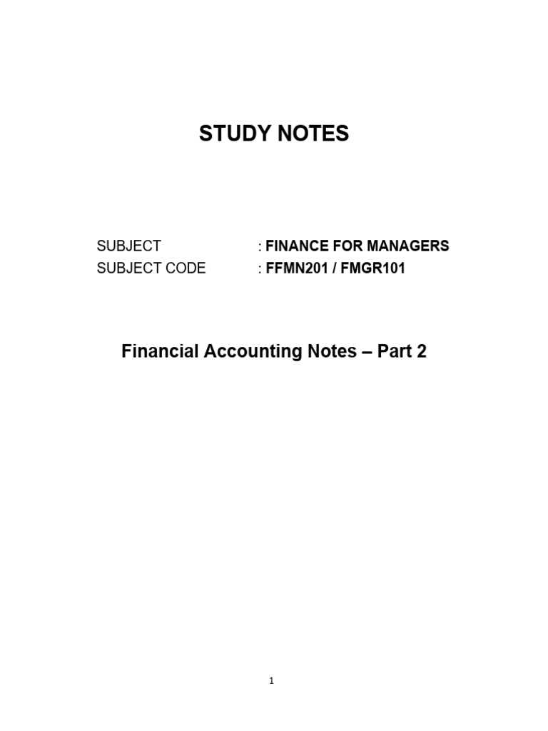 Study Notes - Part 2 Financial Acc Section | PDF | Equity (Finance ...