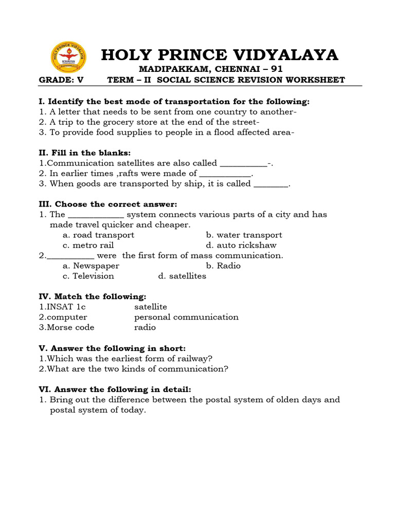 V - SST Worksheet-2 | PDF