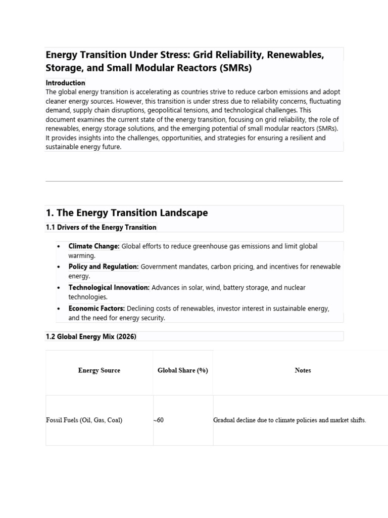 Energy Transition | PDF | Renewable Energy | Energy Storage