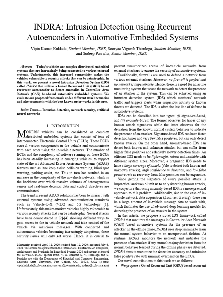 Intrusion Detection Using Recurrent | PDF