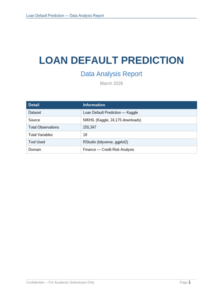 Loan Default Report | PDF | Loans | Data Analysis
