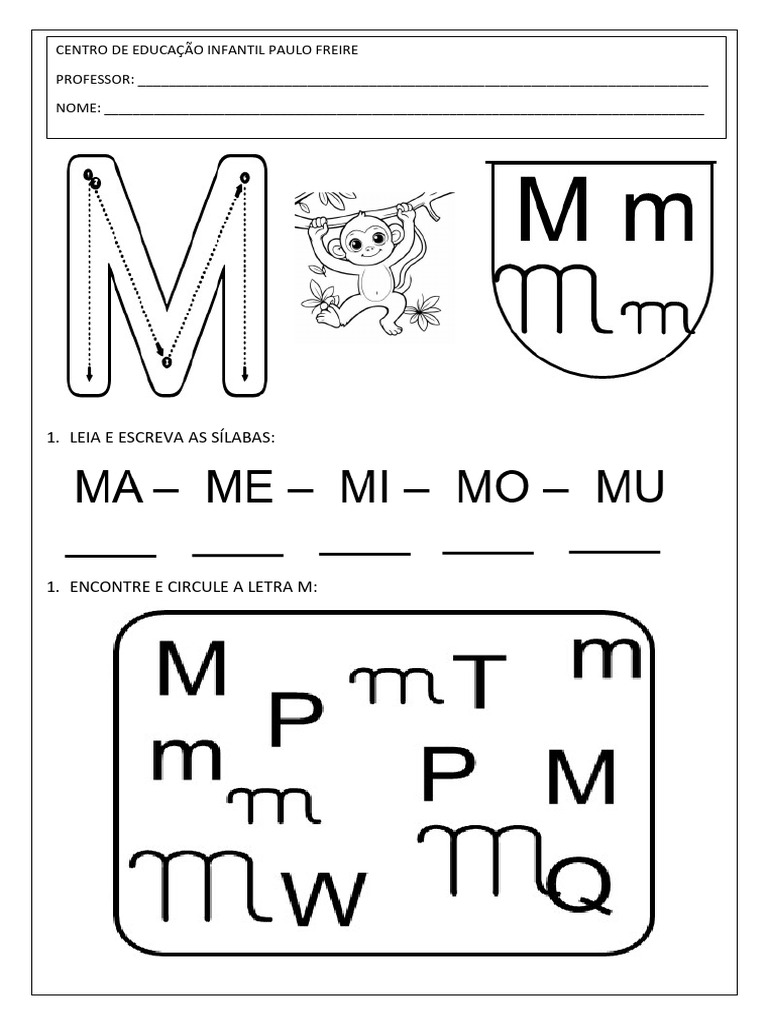 Atividade Letra M | PDF