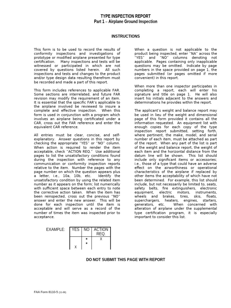 Type Inspection Report Part 1 - Airplane Ground Inspection ...