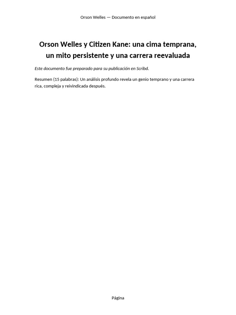 Orson Welles Scribd Es | PDF