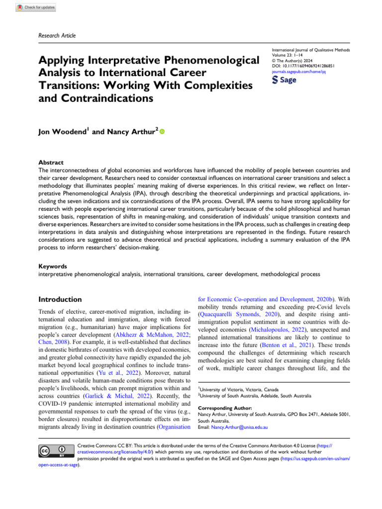 Applying Interpretative Phenomenological Analysis To International ...