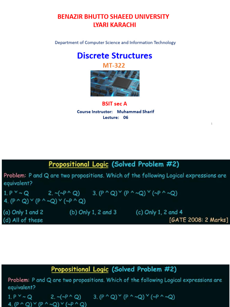 Discrete Structure BSIT Lecture 06 | PDF