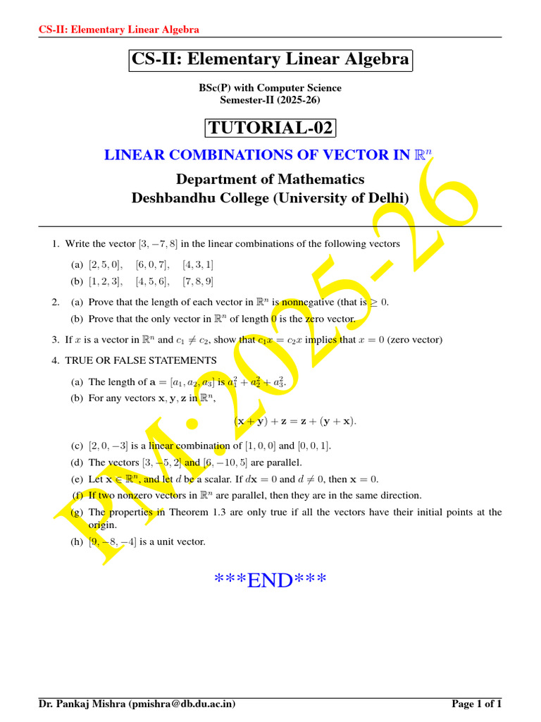 Tutorial 02 (ELA) | PDF