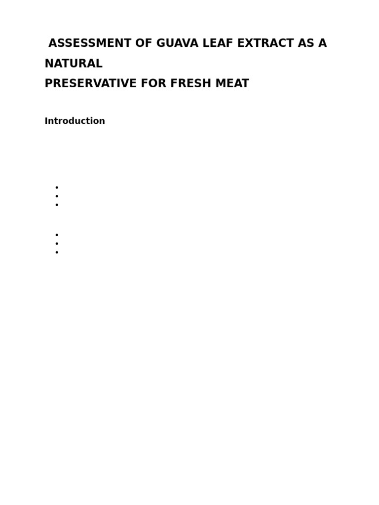Assessment of Guava Leaf Extract As A Natural Preservative For Fresh ...