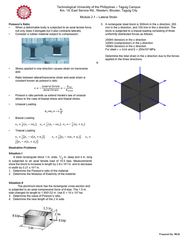 Module 2.1 Lateral Strain | PDF | Stress (Mechanics) | Materials Science