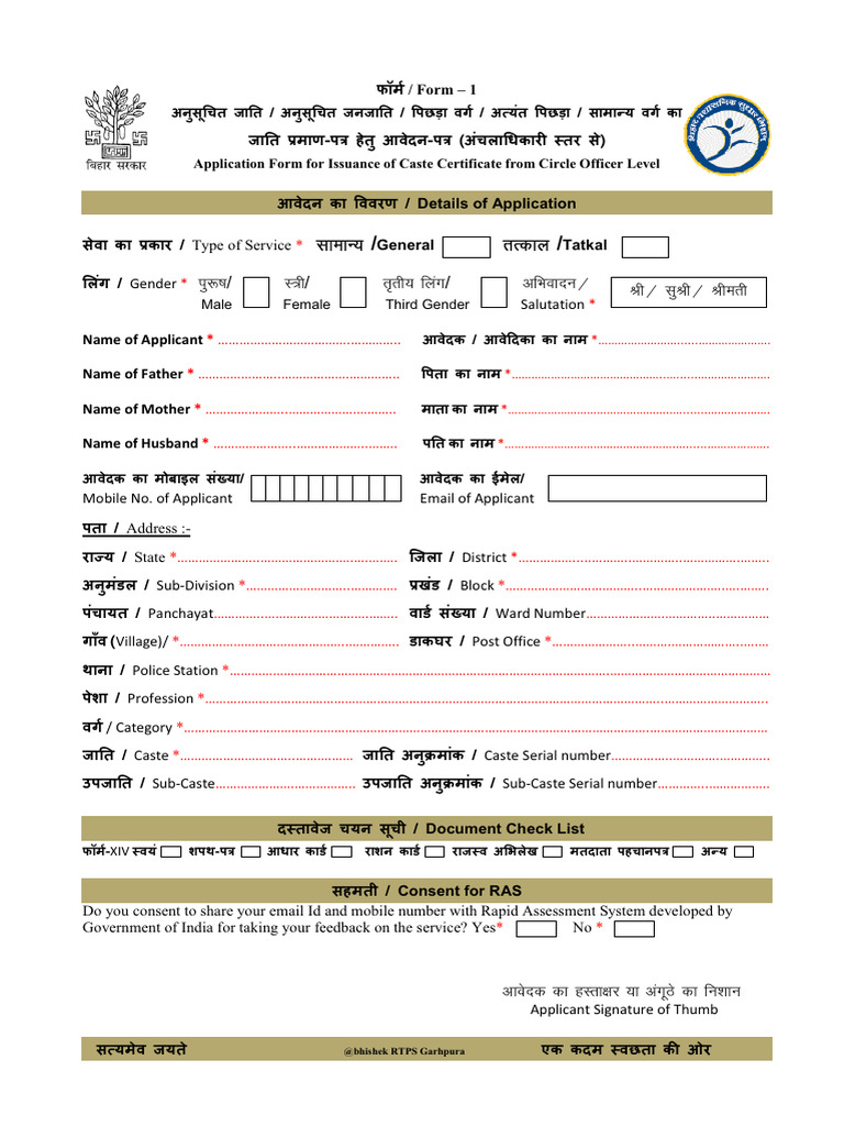 Cast Form 1 | PDF