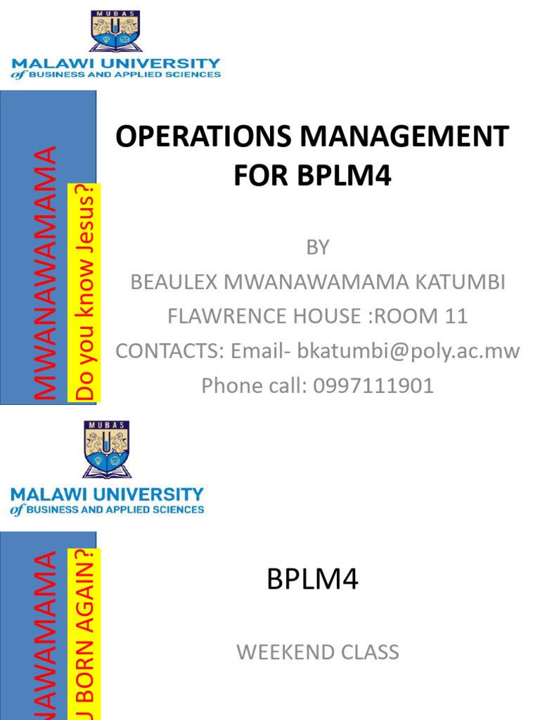 Lecture 1 Introduction To Operations Management | PDF | Operations ...