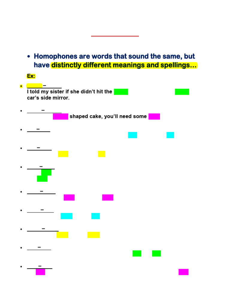 Homophones | PDF
