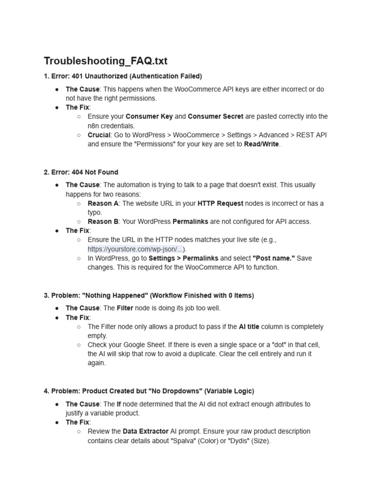 Troubleshooting FAQ | PDF