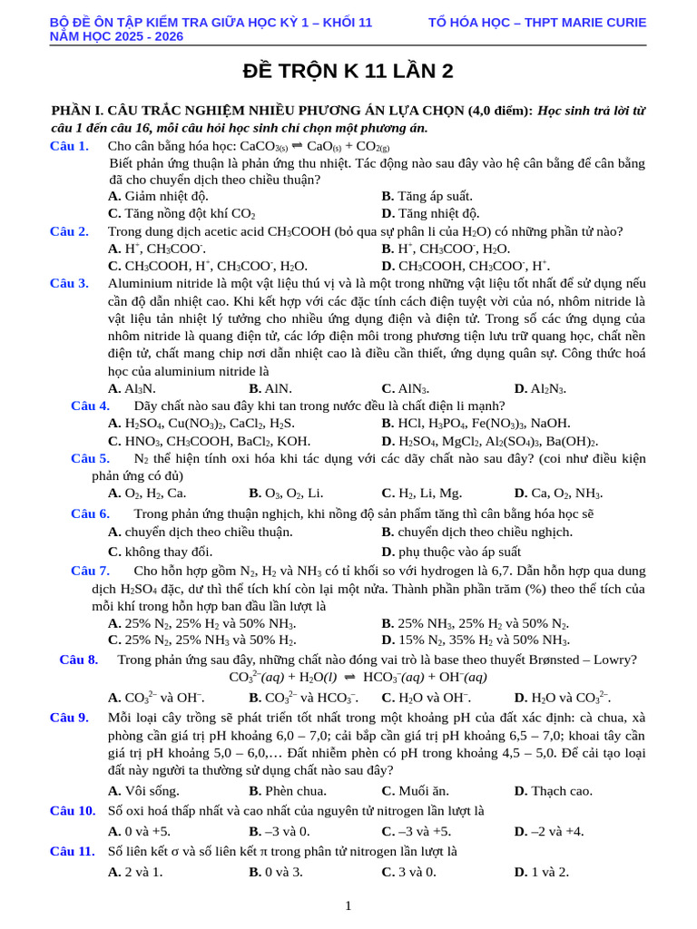 Đề Trộn k 11 Lần 2 Hs | PDF