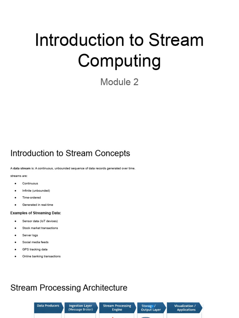 Introduction To Stream Computing | PDF | Scalability | Computing